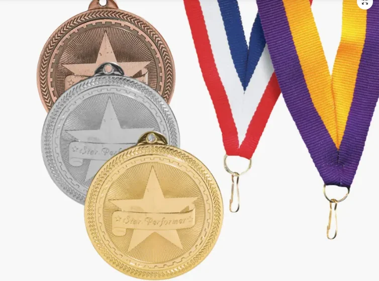 OEM Metal Star Logo Embossed Souvenir Sports Iron Medal