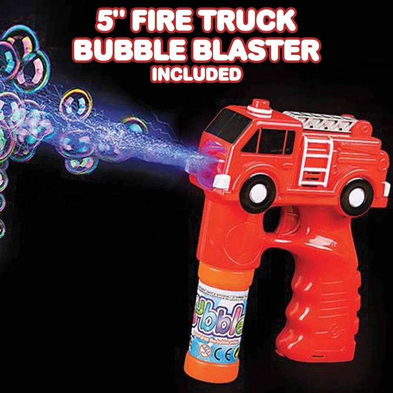 Bubble Machine Blower Gun Fire And Police Set, Flashing Light And Sound Shooter Blasters