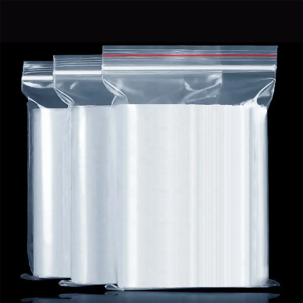 Custom Printed Logo Clothing Clear Reclosable Zip Plastic Poly Bags with Resealable Lock Seal Zipper