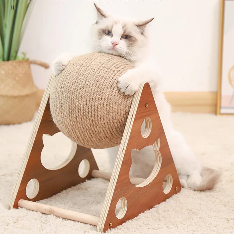 Деревянный Кошачий коготь мяч шлифовальный коготь ручная обернутая мечом веревка захват устойчивая рамка для скалолазания