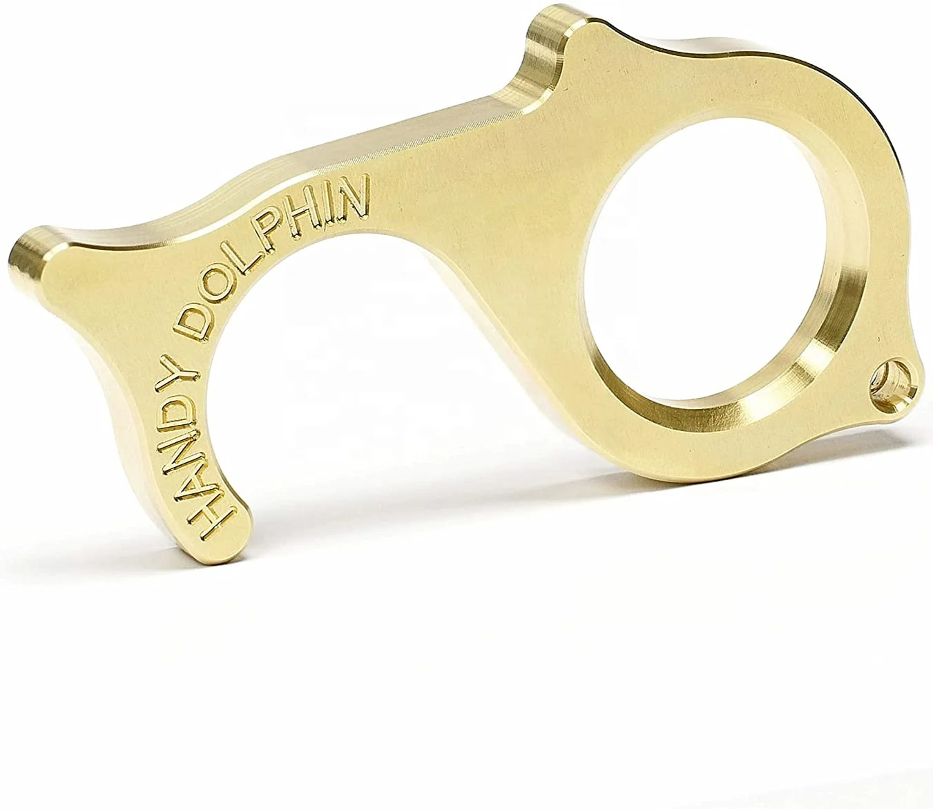 Handy Antimicrobial Hygiene Keychain, Ergonomic Brass Door Hook Opener, Cashpoint Keypad Clean Presser EDC Touch Tool