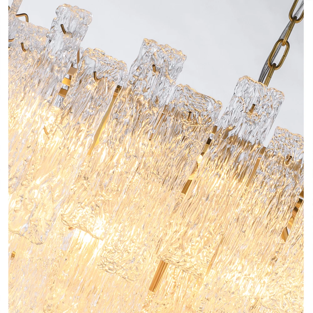 Classic Brass Luxury Handmade Glass Round Chandelier
