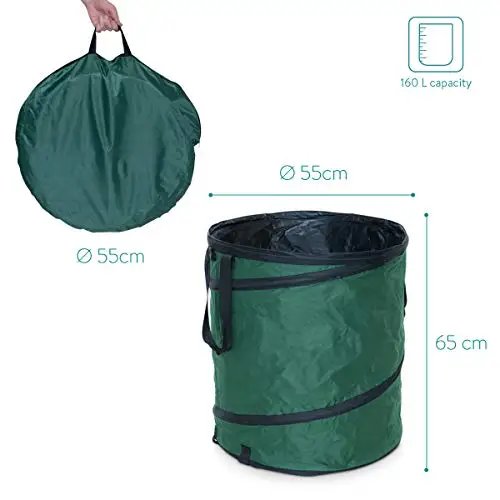 Pop-Up Garden Bag Self-Standing Waste Bags Robust Oxford 600D Polyester Durable Leaf Set With Still Stable Seams