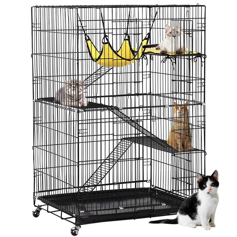 High quality multifunctional foldable oversized free space indoor luxury three-storey cat cage cat house
