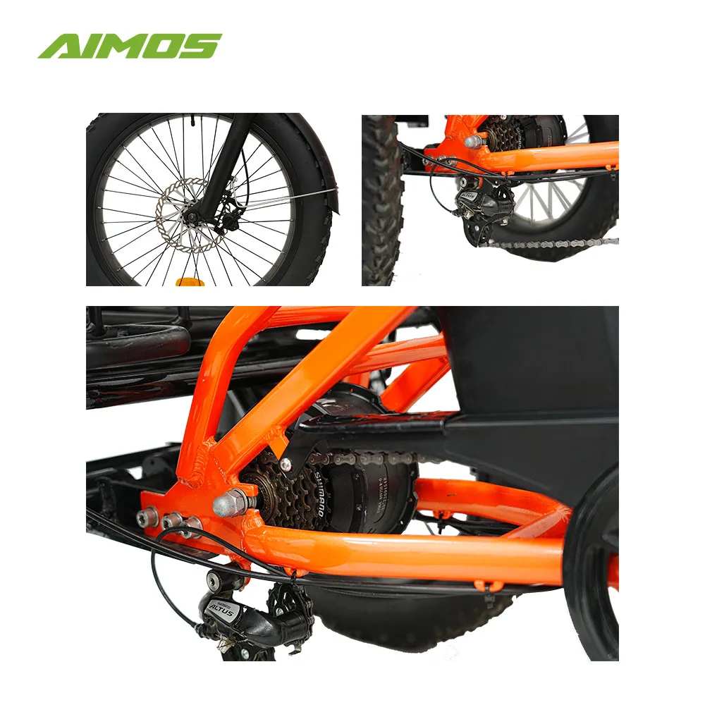 20 Inch Electric Trike 500W 750W 1000w Motor Fat Tire 3 Wheel E Bike Tricycle Three Wheels Adult Cargo Electric Bike With Basket