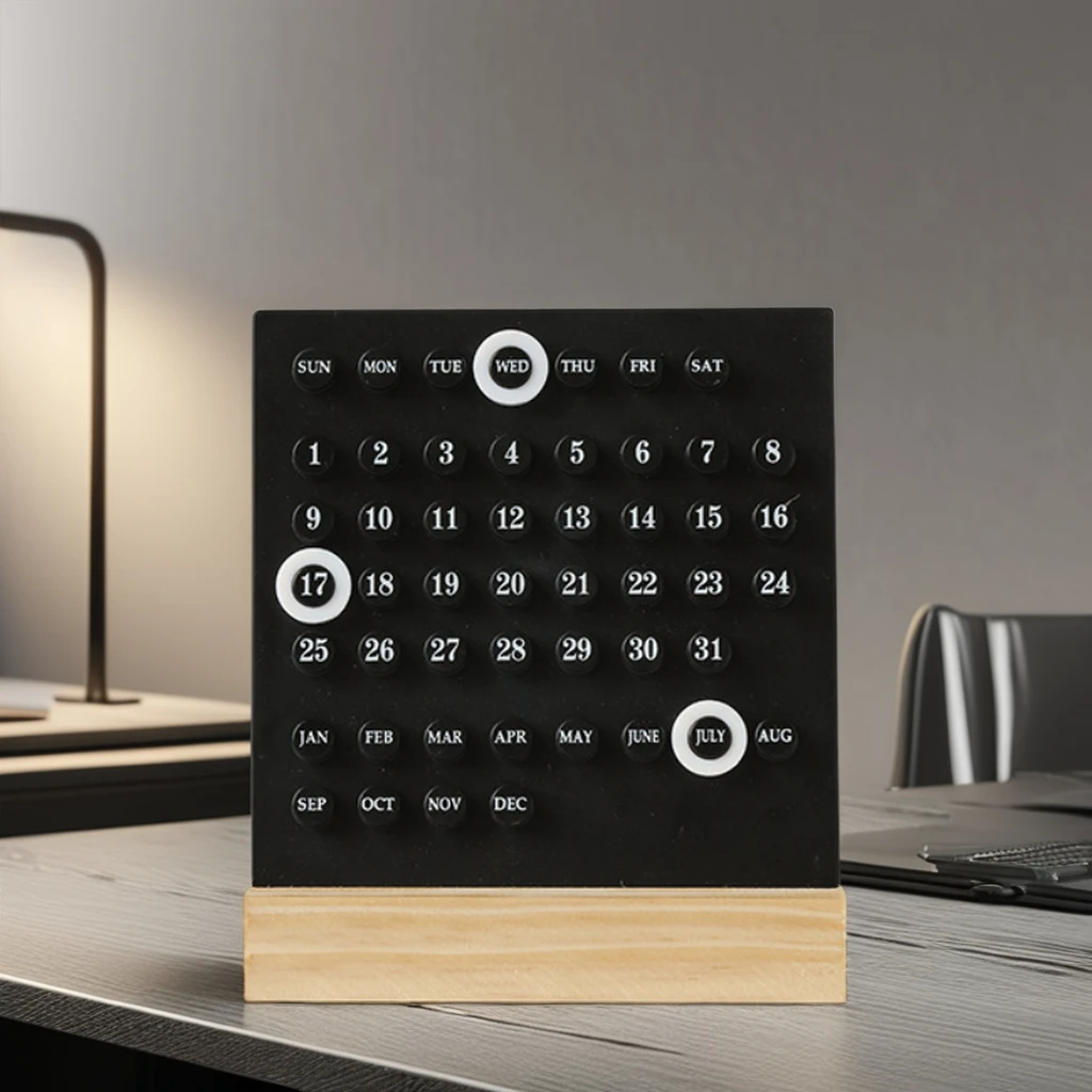 2025 Creative Wooden and Acrylic Desk Calendar DIY Advent Table Calendar for Office Display Wholesale
