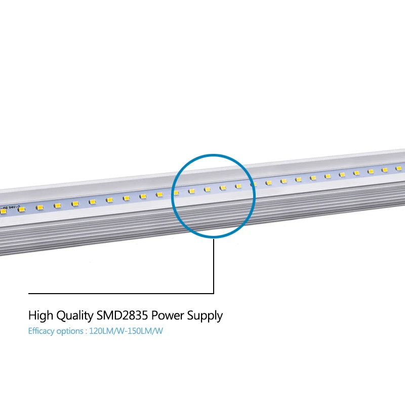 Светодиодный светильник с высоким световым эффектом OEM ODM ETL DLC алюминиевый PC встроенный 18 Вт t8 Светодиодная трубка 3 фута 4 5 футов 8 36 44 1200 мм 120 см T8