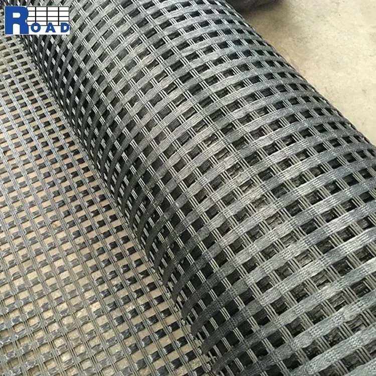 100-200kN glass fiber asphalt geogrid high tensile fiberglass geogrid coated bitumen grid