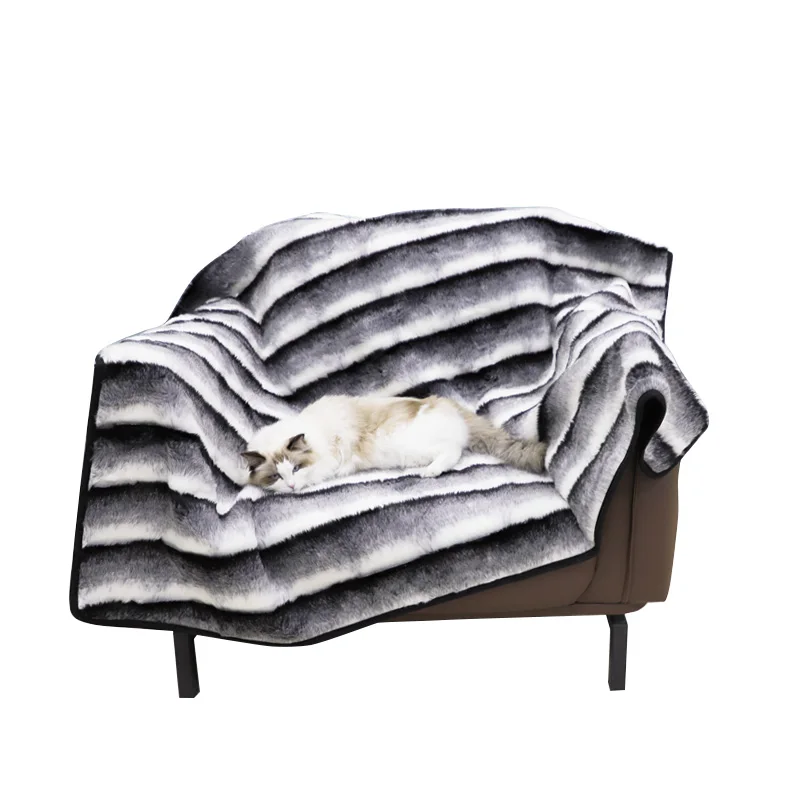 DXL new design of black stripe sofa cover wholesale couch Fleece blanket sofa protector waterproof
