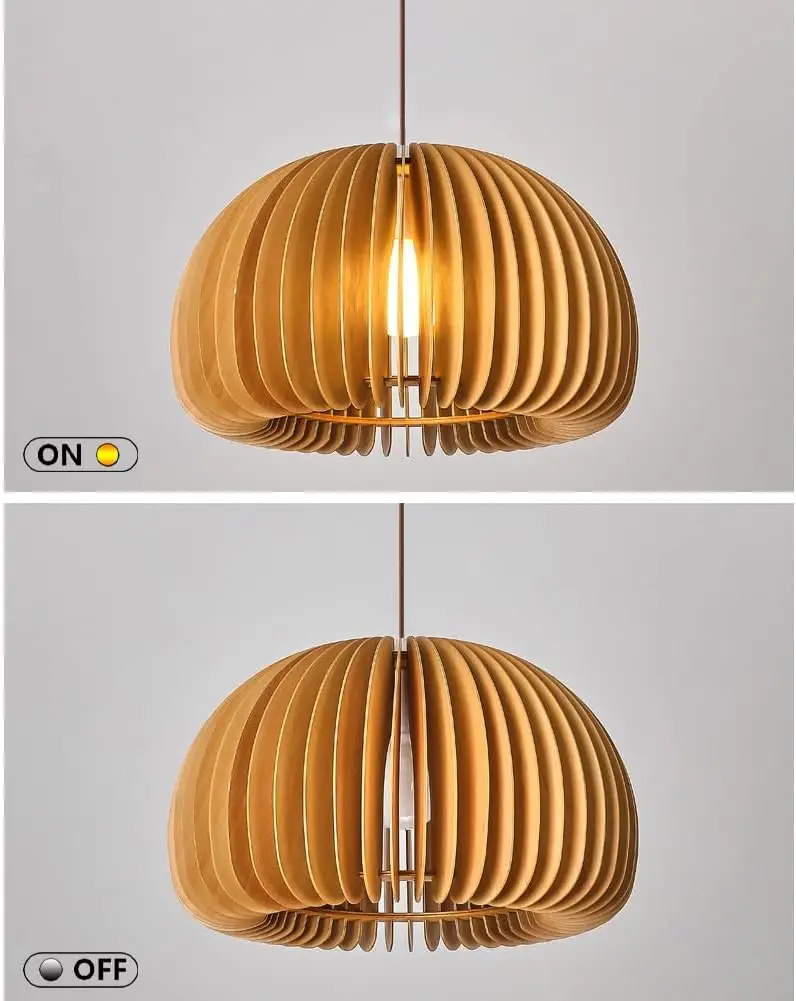Modern Japanese style Creative Wooden Art Cage Lighting Tea House Restaurant Lamp Pendant Lights Pumpkin rattan chandelier