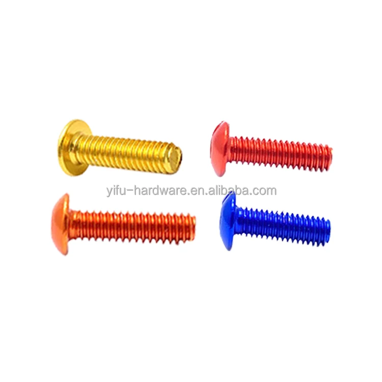 Colorful Anodized Aluminum Alloy Screws Knurled Thumb Screw Oval Head Zinc Plated M1.6/m14/tapping Threads 2mm Connecting-oem