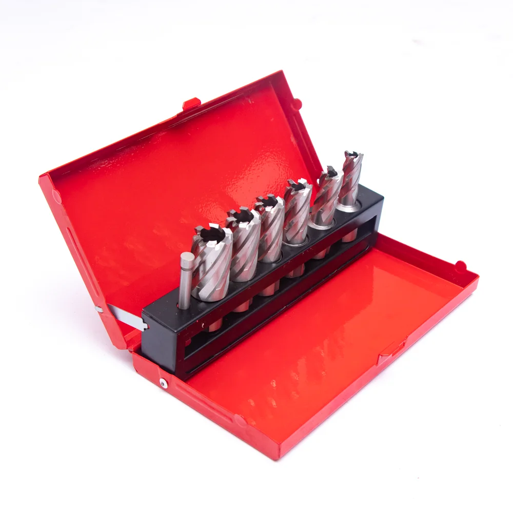 Wholesale core drill bit hole saw magnetic drill hole cutter 7pcs HSS annular cutter set
