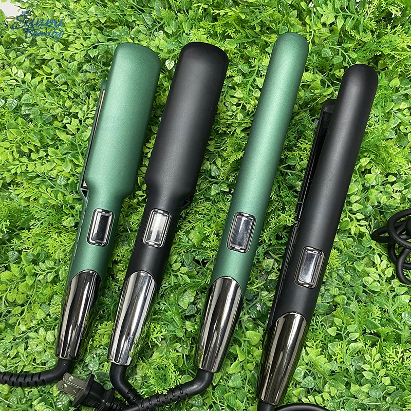 Salon Style High Temperature 450 Degrees Black Green Flat Iron Pro Nano Titanium Custom Hair Straightener