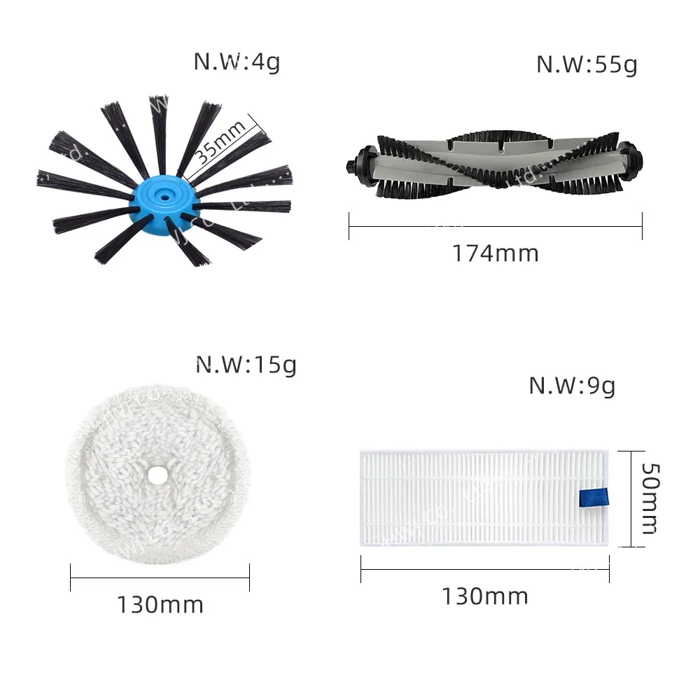 Fit for Bissells SpinWave Hard Floor Expert Wet and Dry Robot Vacuum 3115 Roller Side Brush Hepa Filter Mop Cloth Bissell EV675