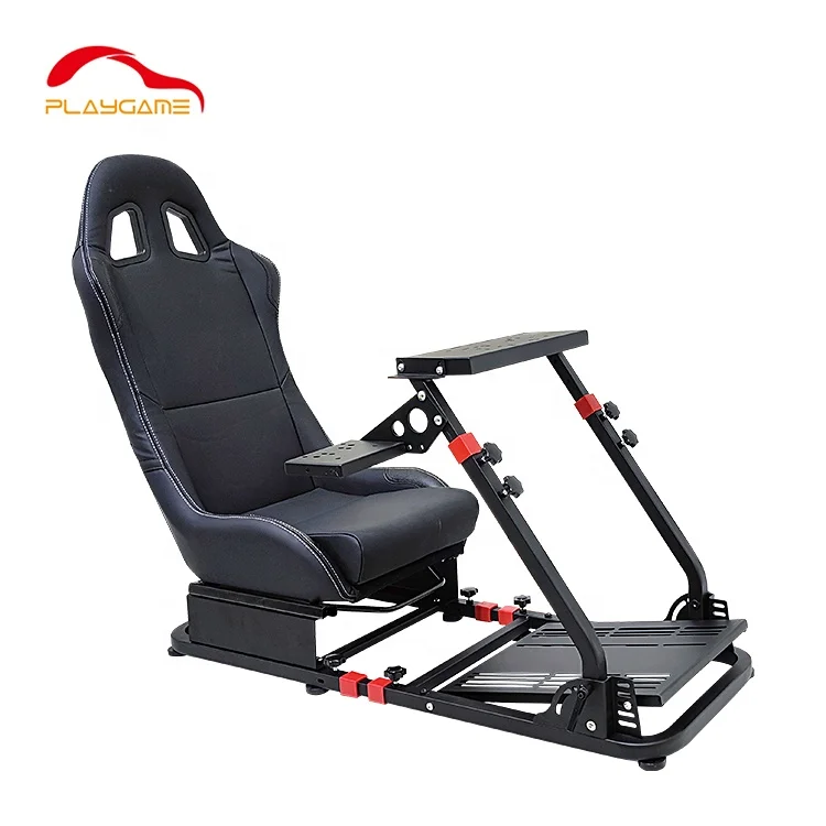 Racing Cockpit Height & Length Adjustable Racing Simulator Compact Stand Steering Wheel Stand Fit for Logitech G29