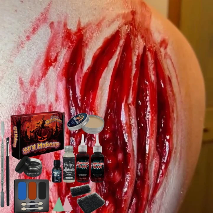 KHY Custom Wholesale Special Effect Latex Scar Wax Fake Blood Prosthetics Prosthetic Halloween Sfx Makeup Kit