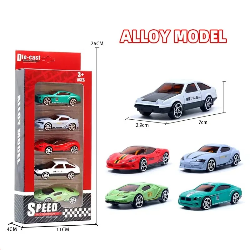 Разные стили, 5 шт. в наборе, масштаб 1:64, литье под давлением, раздвижная модель автомобиля для детей, подарки для мальчиков и девочек