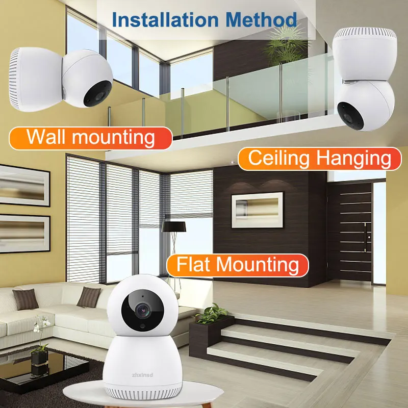 3MP Wireless Home Wifi Security Camera 355 Rotation Baby Camera Monitor