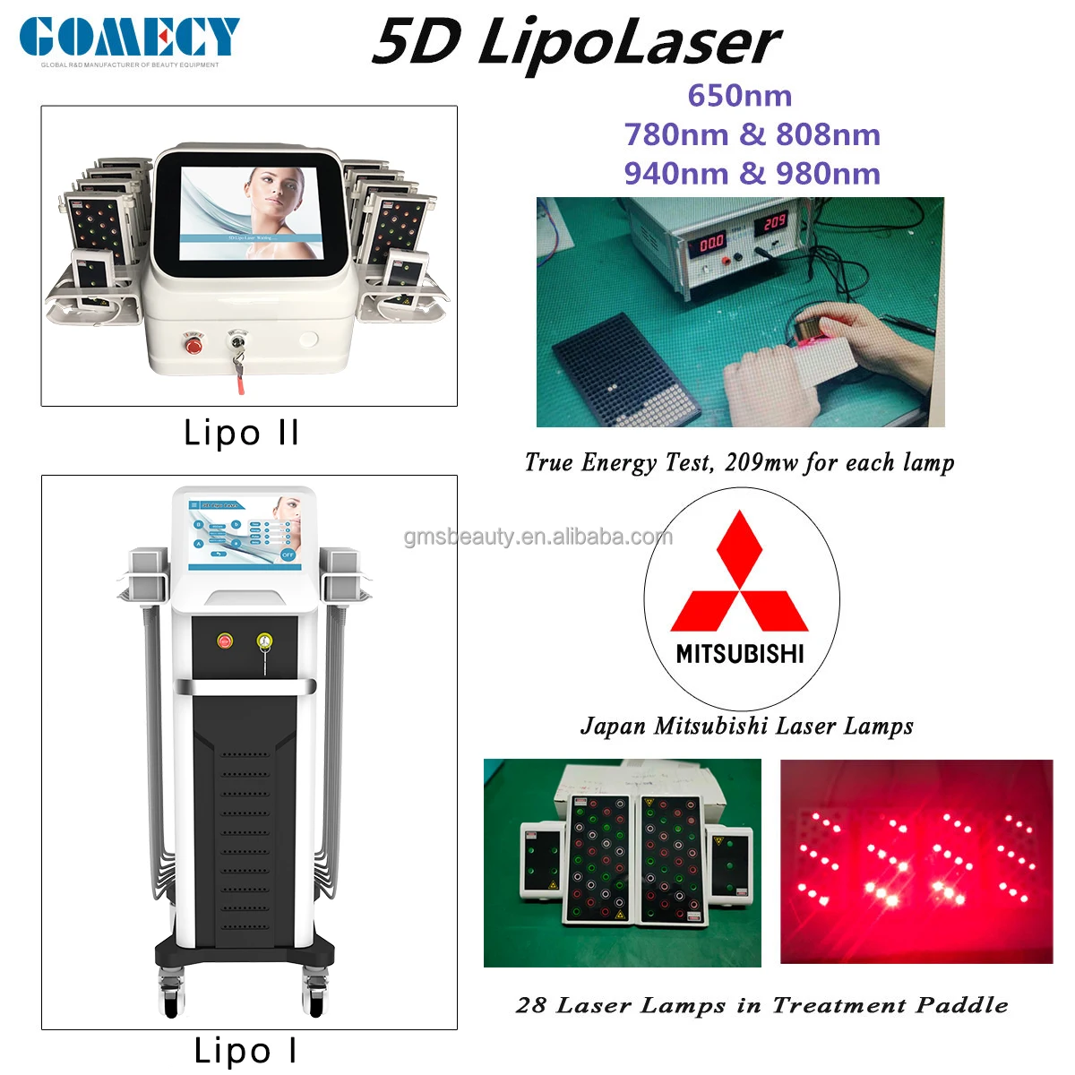 GOMECY 5 Wavelength Far Infrared 5D Lipo Laser Belt For Pain Relief And Body Contouring