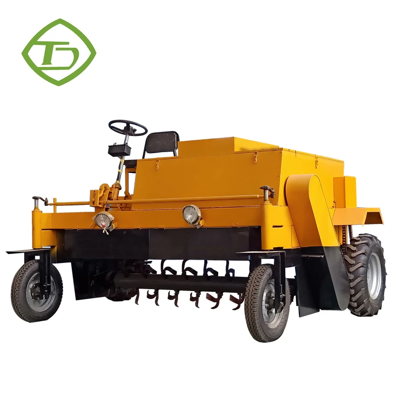 Moving type compost turner organic waste animal dung compost turner