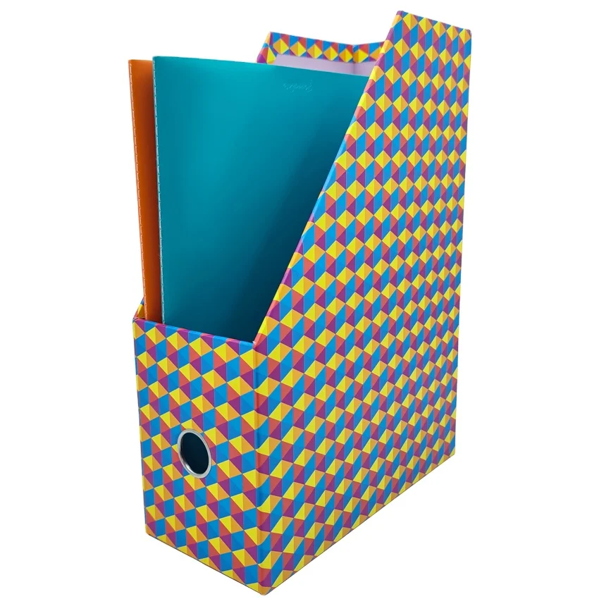 Custom Paper Cardboard Office Desk Stationery Magazine File Box Organizer File Holder