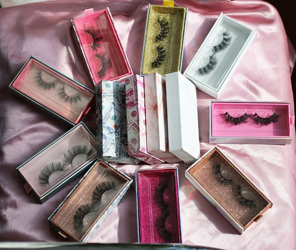 Customized Marble Magnetic Closure False Eyelash Packaging Box with Plastic Tray