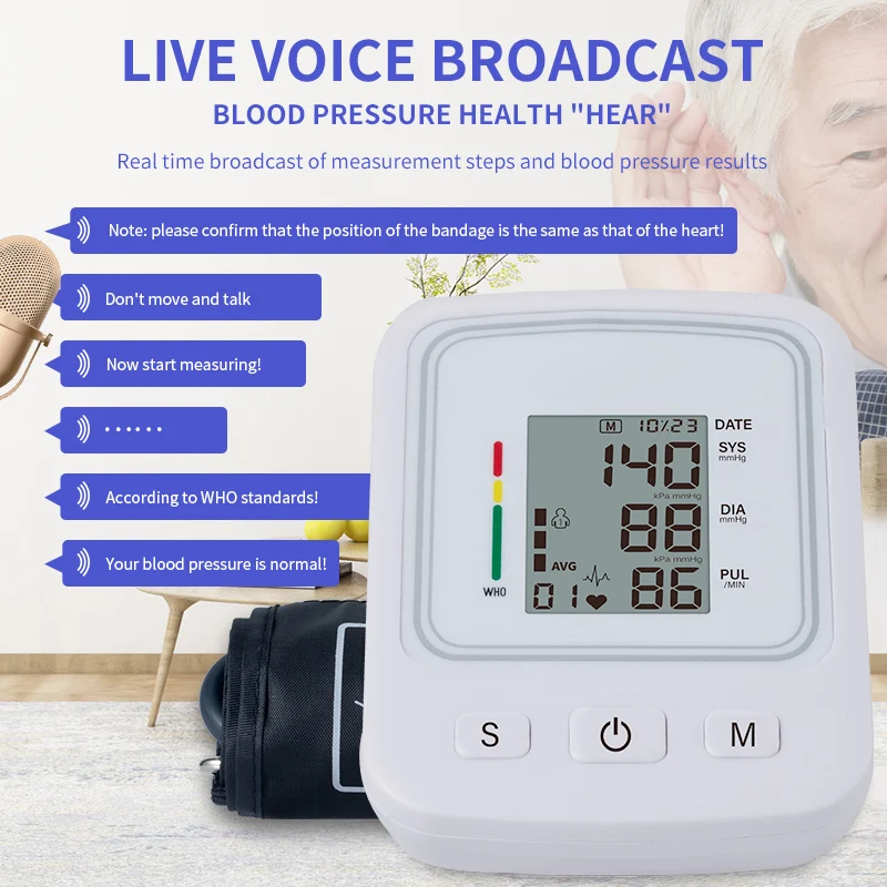 Vileco bp monitor blood pressure machine meter sphygmomanometer pressure monitoring bp machine Digital Blood Pressure Monitor