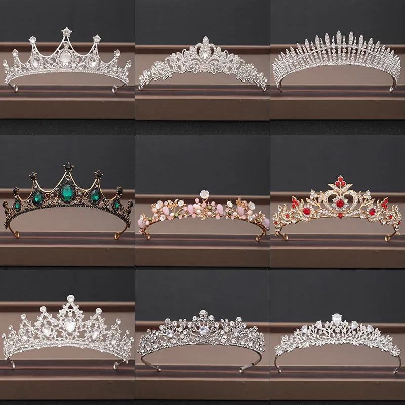 New Wholesale Bridal Wedding Rhinestone Crowns Cheap Prices Crystal Metal Crowns For Beauty Queens