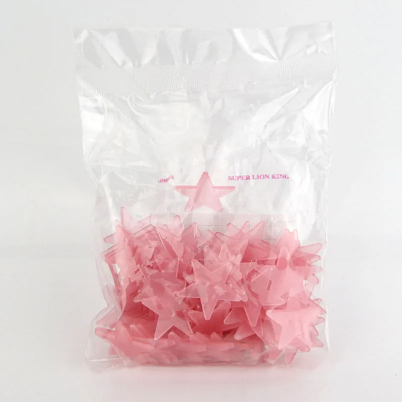 Vinyl Decal Rainbow Wall Sticker Luminous mixed size Glow in the dark Star and moon