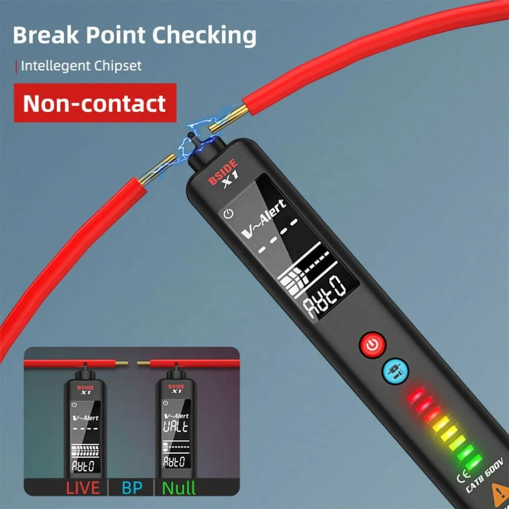 12V/48-1000V AC Non-Contact Voltage Detector Electric Tester Pen Live neutral wire with Screwdriver PEAKMETER PM8909+