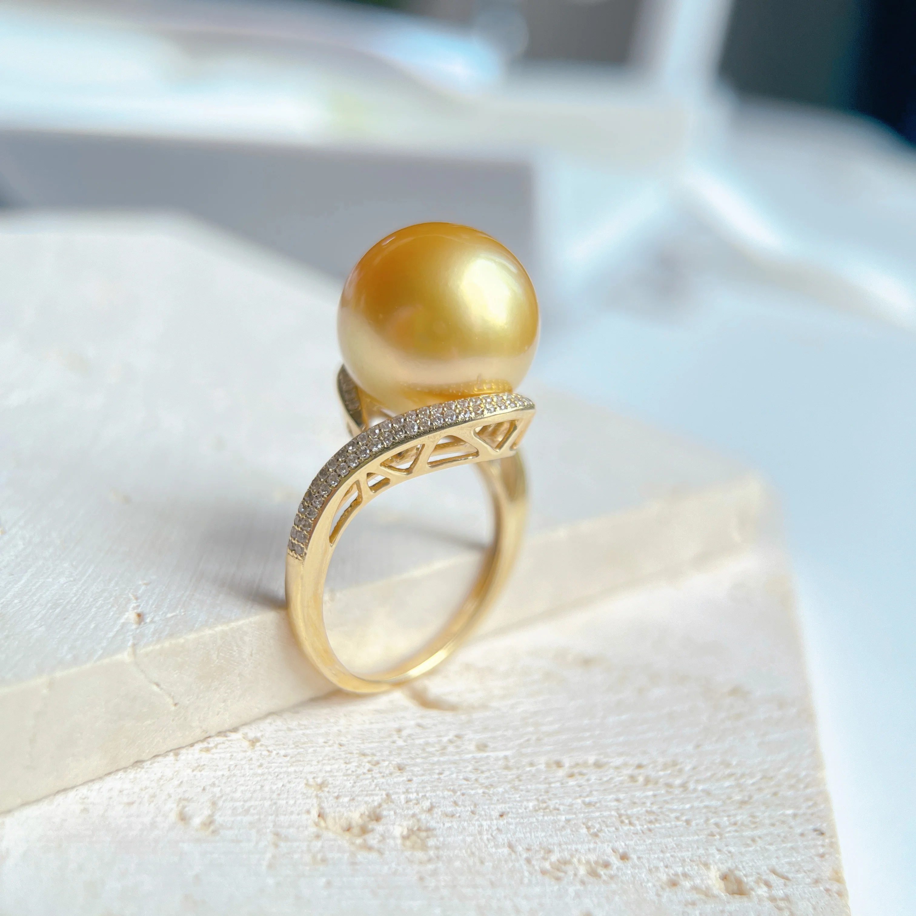 diamond engagement girl wholesale price 18k solid gold irregular pearl ring for women moissanite name free shipping pearl ring