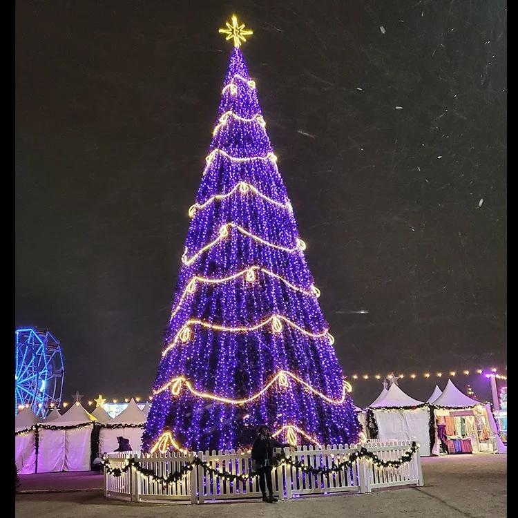 Customized Holiday Street Decorative Large PVC Branch Christmas Tree 8m 10m 12m Sizes Customized