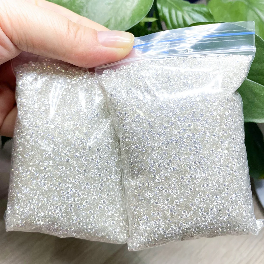 Wholesale Melee Moissanite Diamonds 0.5-2.0mm VVS1 White DEF Round Cut Melee Size Moissanite for Fine Jewelry Making