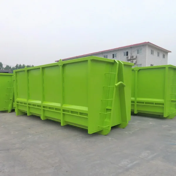 Hooklift bin waste managment open top stackable hook lift dumpster