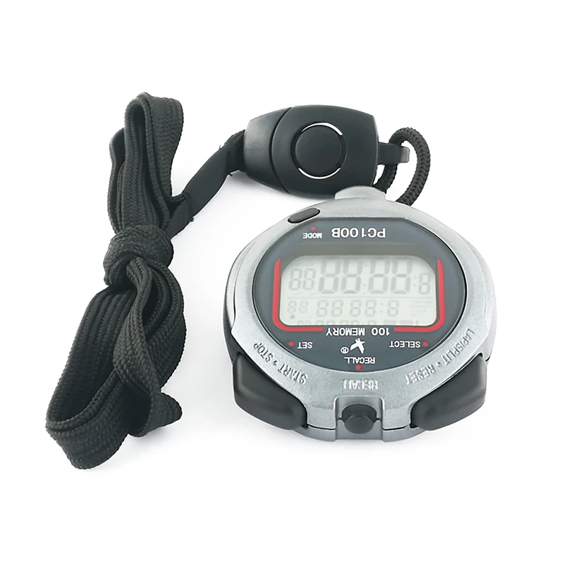 Waterproof Stopwatch Running Race Stopwatch 3 Rows 100 Mermories stop watch