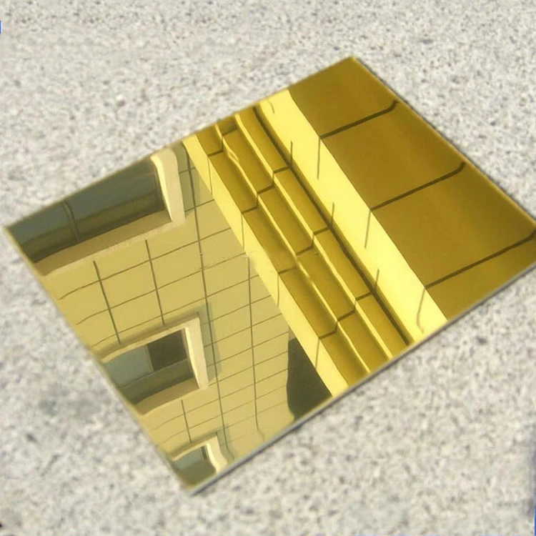 Silver Gold color Mirror Aluminum Composite Panels for Building Exterior Wall Cladding