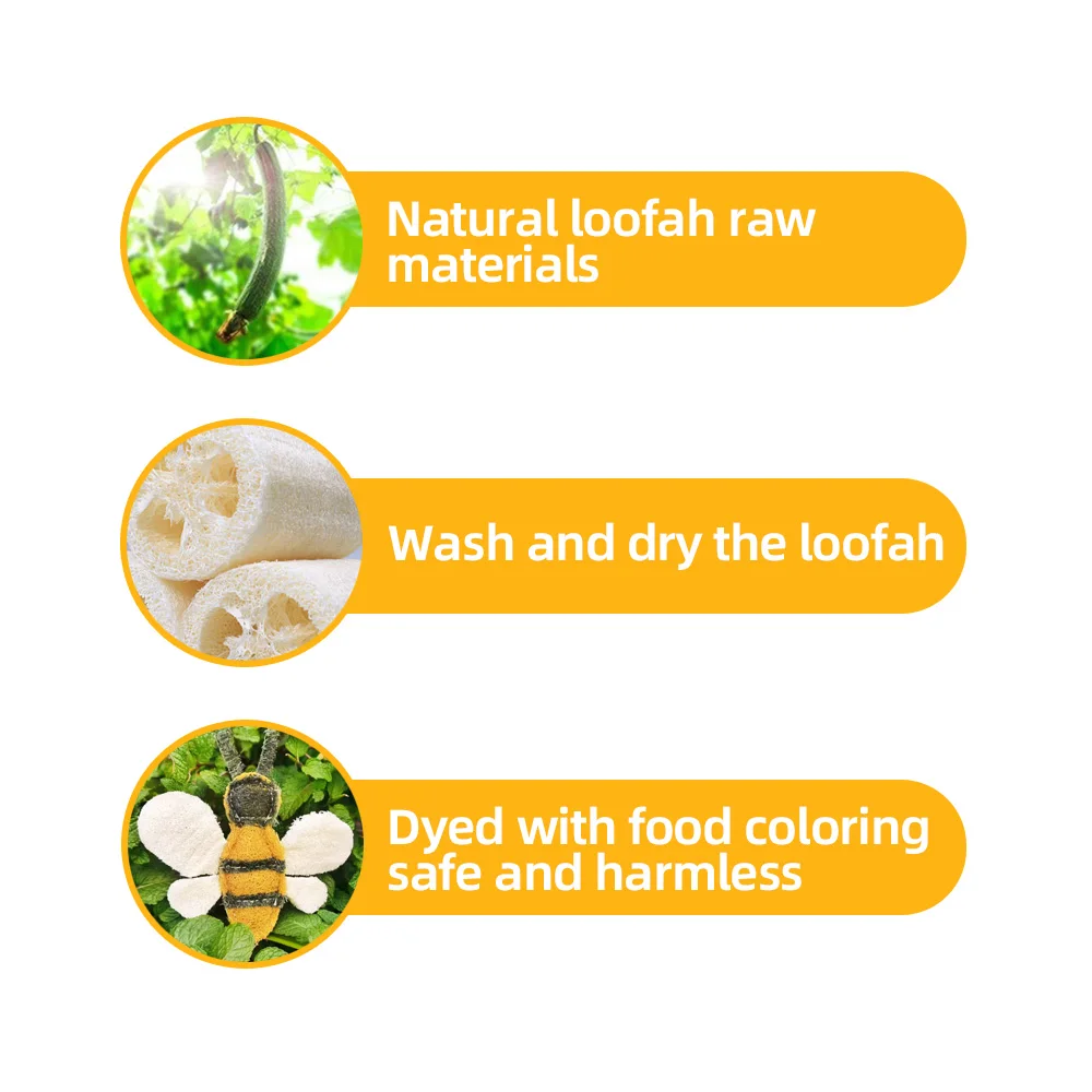 Factory Natural Loofah Colored Pet Rabbit Chew Toys Little Bee Bumblebee Shaped Hamster Chinchilla Chew Toys