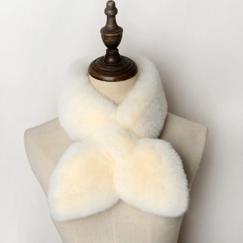 Manufacturers wholesale new plush scarf winter women warm fashion tie small scarf solid color students cute little fresh.