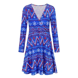 Рождественские Популярные Новые товары, женское Повседневное платье в клетку с цифровым принтом и длинным рукавом, модный осенний кардиган, юбка