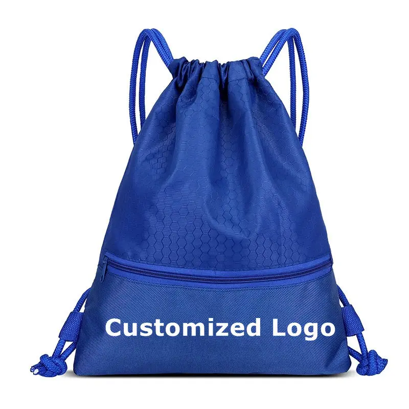 Hot Sale Custom Eco Friendly Gift Shopping Sports backpack Polyester Cloth Drawstring Tote Gym Bags