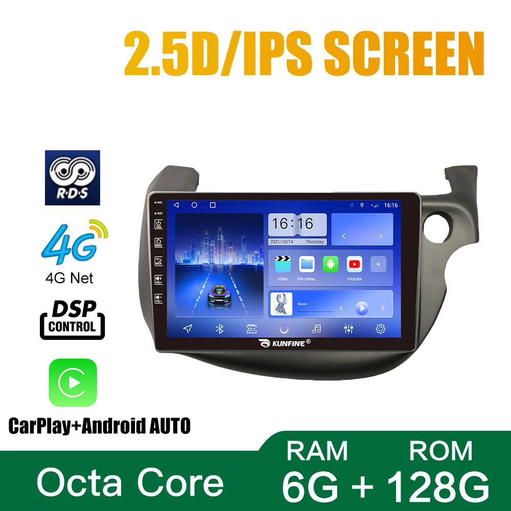 For Honda Fit 2007-2014 RHD 10 inch Headunit Device Double 2 Din Octa-Core Quad Car Stereo GPS Navigation android car radio