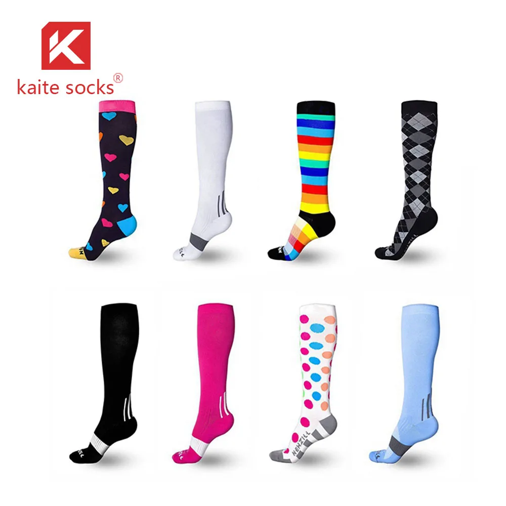 KTE-3388 No MOQ Adult Cycling Running Soccer Horse Riding Padded Breathable Compression Custom Logo Knee Socks