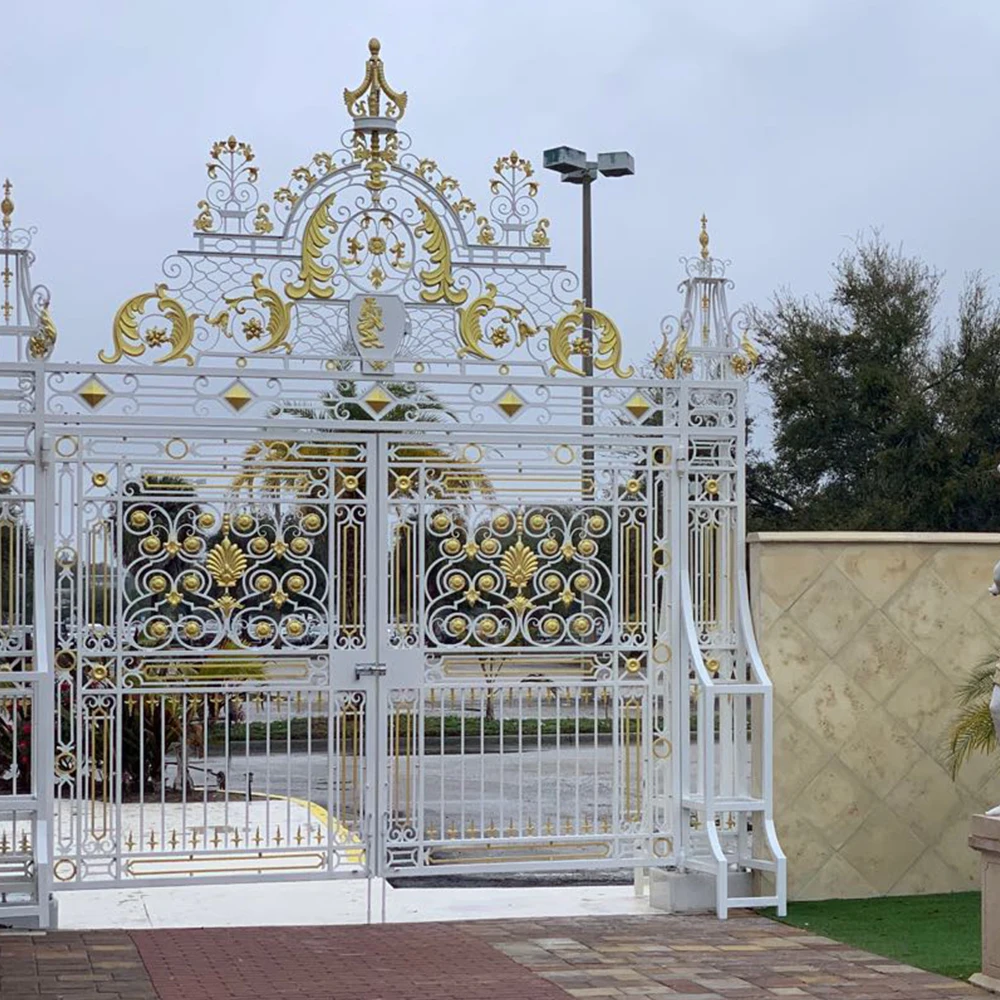 Free Design Courtyard Wrought Iron Luxury Design Cantilever Gate Entrance Gates Design