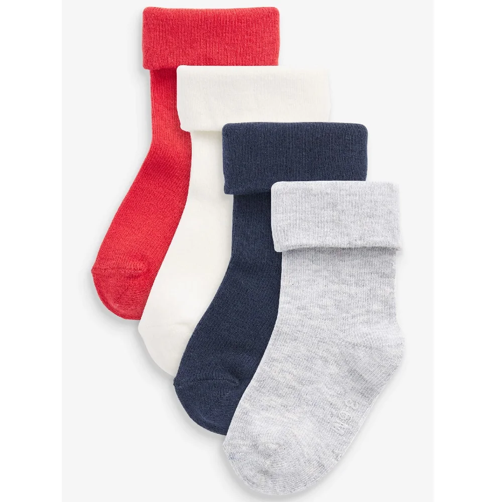 White black red grey solid baby girl boy socks newborn roll top cotton ankle socks