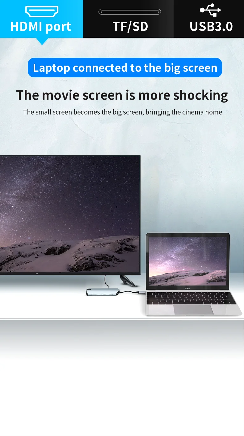 usb c hub multiport adapter- 6 in 1 docking station type c adapter charger usb switch power adapter 6 in 1 type c hub