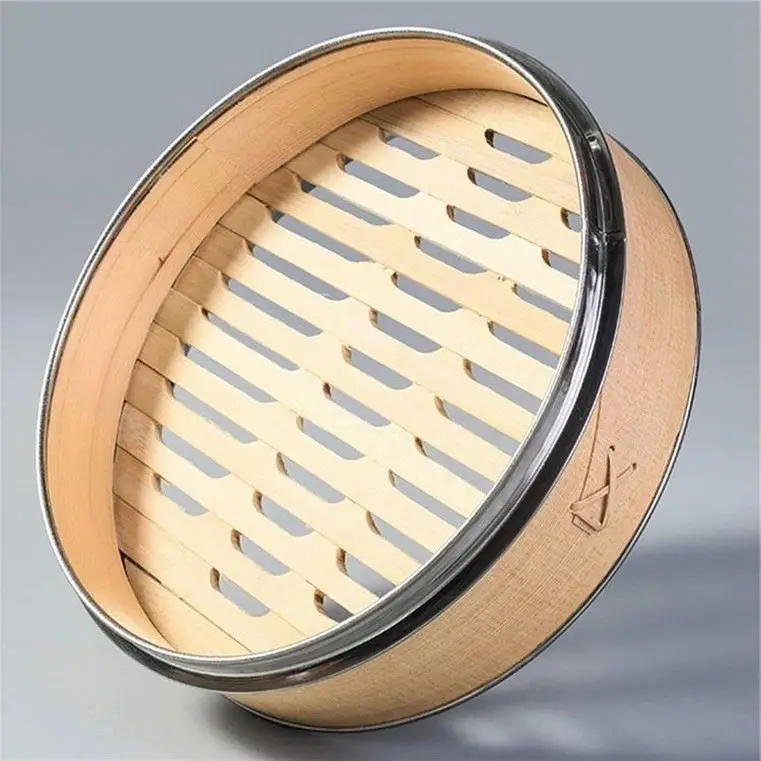 Carrello Per Cottura A Vapore Del  Gas 48 Teglie Piccola Vaporiera Gabbia Panini Set In Bambu   Da Cucina