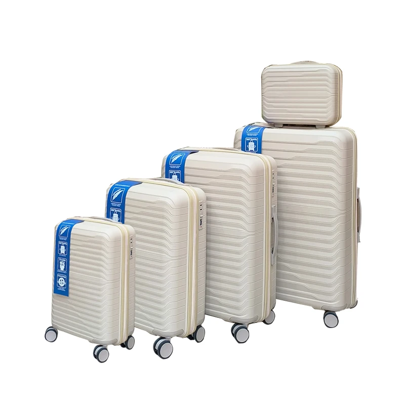 Unisex PP Travel Trolley Set with Spinner Caster Convenient Luggage Suitcase and Bags TSA Approved Lock