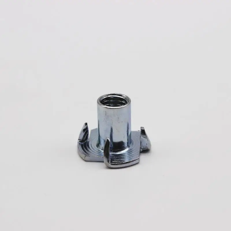 China Factory Galvanized M6 M8 M10 Four-toothed Wood T Nut 4 Pronged Furniture Nuts Four Claw T Nut DIN1624