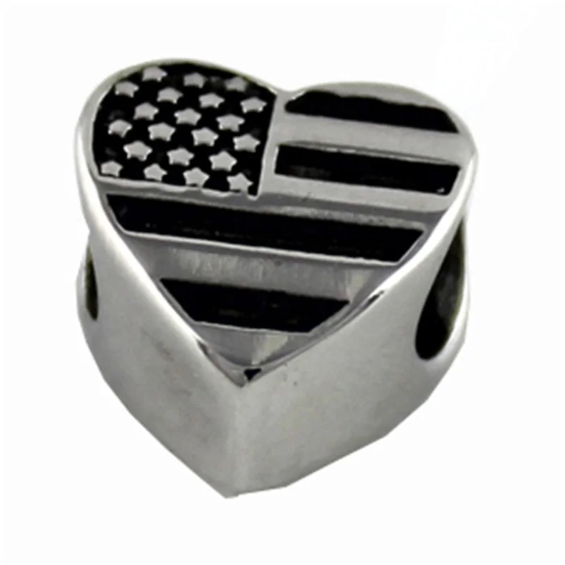 China Factory Stainless Steel USA Flag Bead