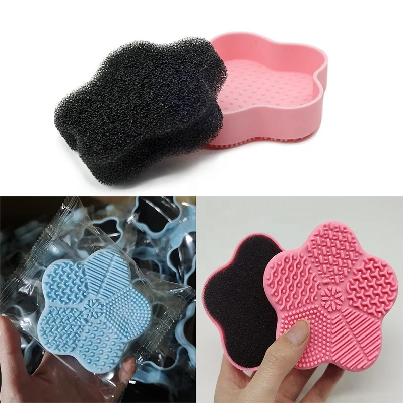 Perfect design Silicone Cleaner Box for Dry Brush Color Switch and Wet Cleaning,Silicone Cleaning Pad ,Cosmetic Scrubber Tool